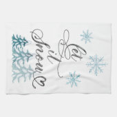 Laat het elegante kerstkunst met waterverf sneeuwe theedoek (Horizontaal)