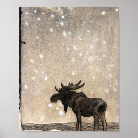 laat het elk in de sneeuw liggen bij nacht - John  Poster (Voorkant)