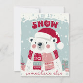 Laat het ergens anders sneeuwen Kerst retro Feestdagenkaart (Voorkant)