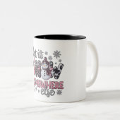 Laat het ergens anders sneeuwen tweekleurige koffiemok (Voorkant rechts)