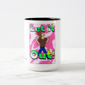 "Laat het eruit!" koffie-Mok Tweekleurige Koffiemok (Center)