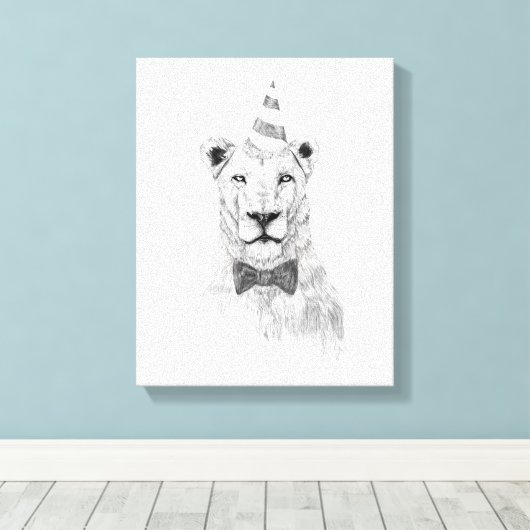 Laat het feest beginnen canvas afdruk (Insitu (Houten vloer))