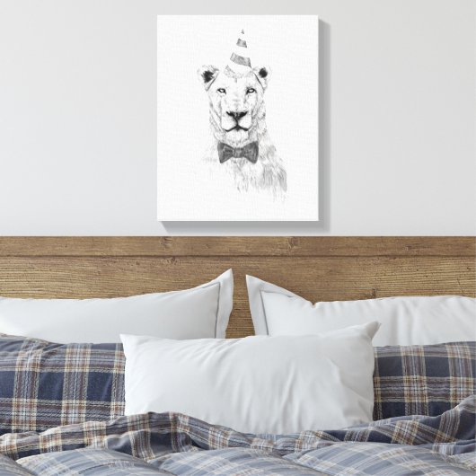 Laat het feest beginnen canvas afdruk (Insitu (Slaapkamer))