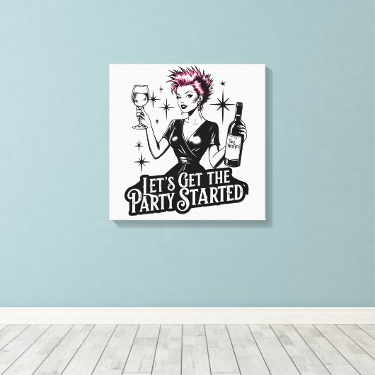 Laat het feest beginnen canvas afdruk (Insitu (Houten vloer))