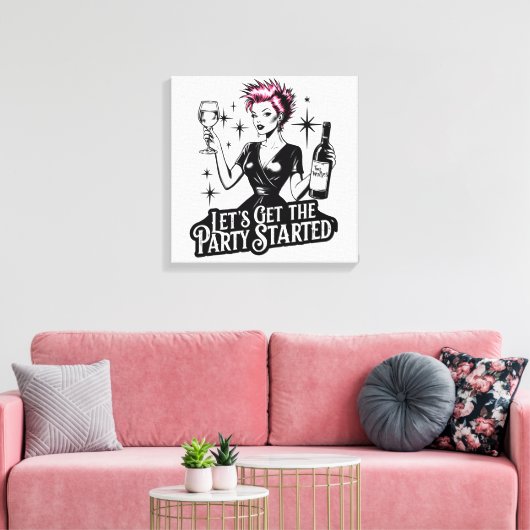 Laat het feest beginnen canvas afdruk (Insitu (Woonkamer))