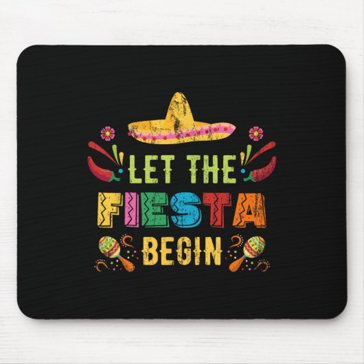 Laat het feest beginnen Funny Cinco De Mayo Mexica Muismat (Voorkant)