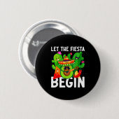 Laat het feest beginnen grappige cinco de mayo Mex Ronde Button 5,7 Cm (Voorkant /achterkant)