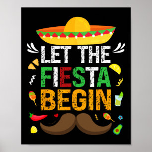Laat het feest beginnen met het Mexicaanse feest F Poster