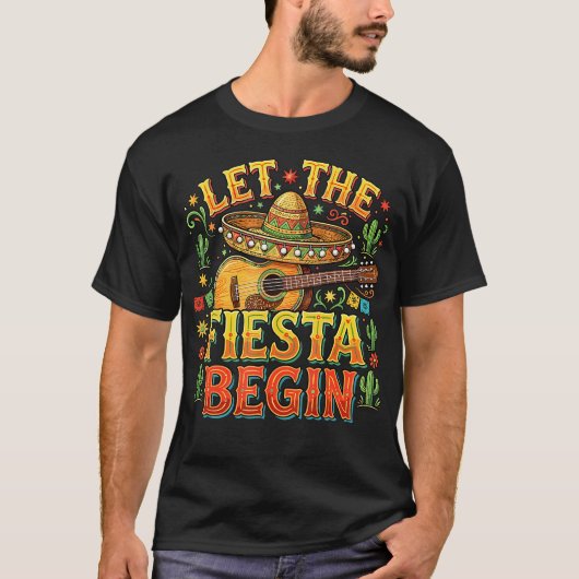 Laat het feest beginnen Mexicaanse Cinco De T-shirt (Voorkant)