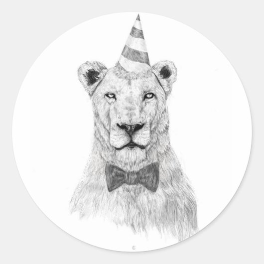 Laat het feest beginnen ronde sticker (Voorkant)