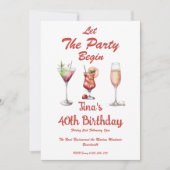 Laat het feest beginnen Volwassene 40e verjaardag Kaart (Voorkant)