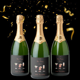 Laat het feest beginnen Volwassenen 40e verjaardag Sparkling Wijnetiket