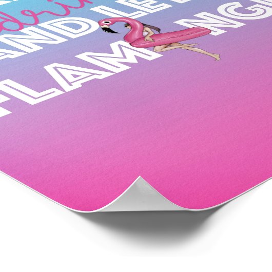 Laat het Flamingle Pool Party Bar Ombre Signage Poster (Hoek)