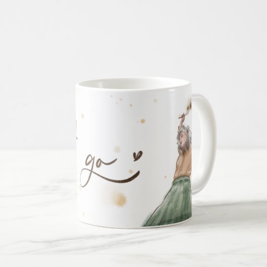 Laat het gaan Mok | Wit & Splash | Bloem (Voorkant rechts)