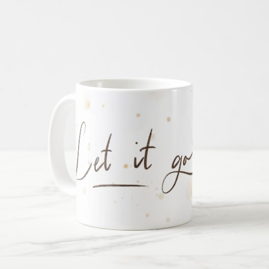 Laat het gaan Mok | Wit & Splash | Bloem (Voorkant links)