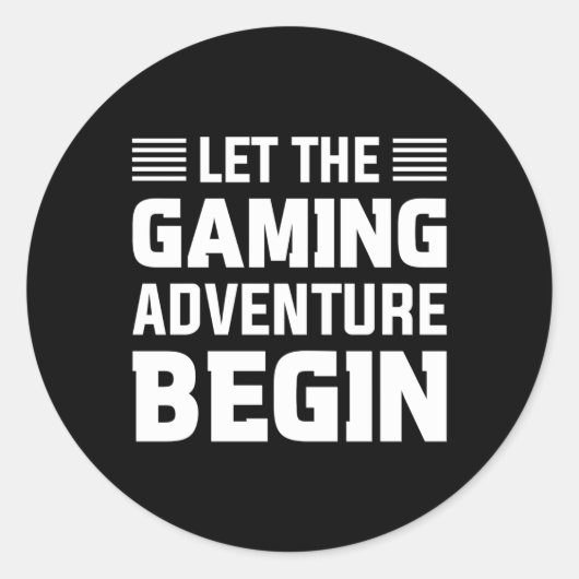 Laat het gaming avontuur beginnen Console Gaming V Ronde Sticker (Voorkant)