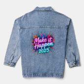 LAAT HET GEBEUREN IN NEON SCRIPT DENIM JACKET (Achterkant)