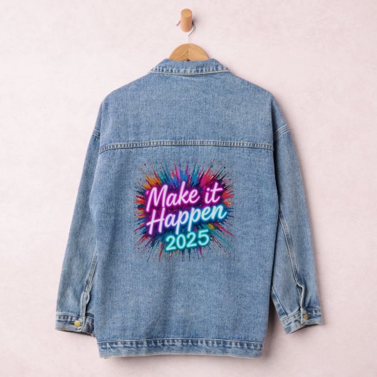 LAAT HET GEBEUREN IN NEON SCRIPT DENIM JACKET (Hangar)