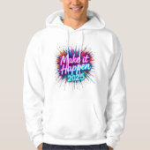 LAAT HET GEBEUREN IN NEON SCRIPT MET EEN GEDURFD " HOODIE (Voorkant)