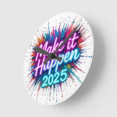 LAAT HET GEBEUREN IN NEON SCRIPT RONDE KLOK (Hoek)