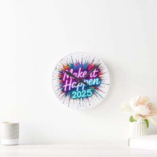 LAAT HET GEBEUREN IN NEON SCRIPT RONDE KLOK (Huis)