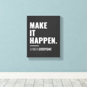 Laat het gebeuren | Inspirerend Quote Wall Art Canvas Afdruk (Insitu (Houten vloer))