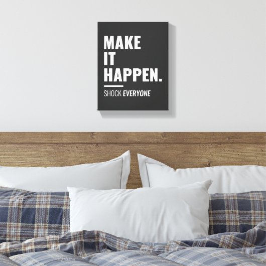 Laat het gebeuren | Inspirerend Quote Wall Art Canvas Afdruk (Insitu (Slaapkamer))