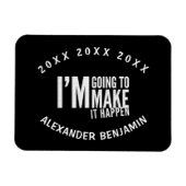 Laat het gebeuren Jaar geïnspireerd Motivate Perso Magneet (Horizontaal)