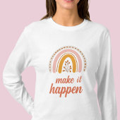 Laat het gebeuren, motivatie boho regenboog t-shirt