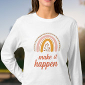 Laat het gebeuren, motivatie boho regenboog t-shirt