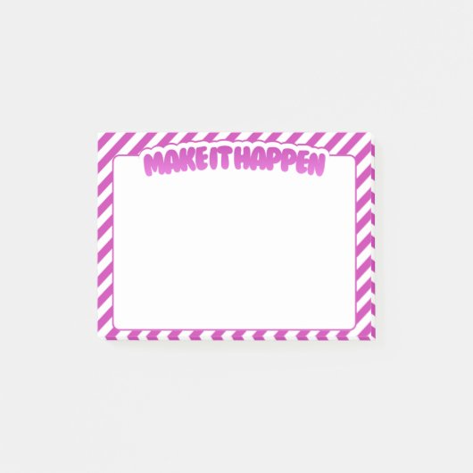 Laat het gebeuren - Roze gestreepte plakbriefjes Post-it® Notes (Voorkant)