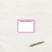 Laat het gebeuren - Roze gestreepte plakbriefjes Post-it® Notes (Op bureau)