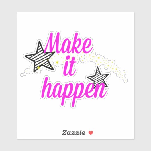 Laat het gebeuren Star en Glitter Sticker (Vel)