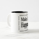 Laat het gebeuren! tweekleurige koffiemok (Voorkant links)