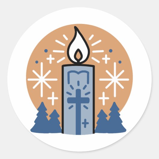 Laat het geloof helder schijnen ronde sticker (Voorkant)