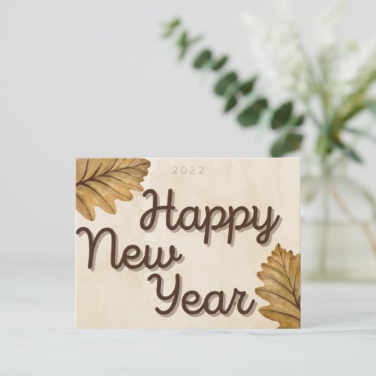 Laat het gelukkige Briefkaart van het Nieuwjaar ve (Staand voorkant)