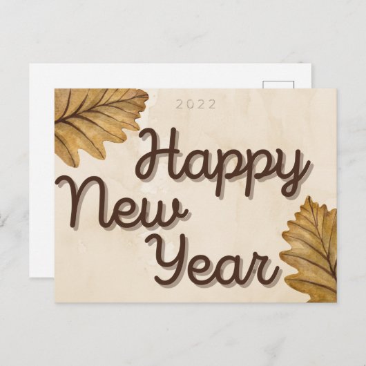 Laat het gelukkige Briefkaart van het Nieuwjaar ve (Voorkant / Achterkant)