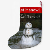 Laat het Gepersonaliseerde Naam Snowman Stockings Kleine Kerstsok (Achterkant)
