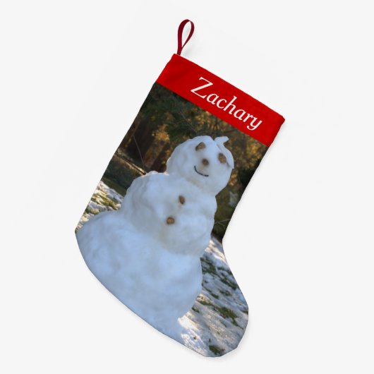 Laat het Gepersonaliseerde Snowman Stockings Sneeu Kleine Kerstsok (Voorkant (Hangend))