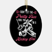 Laat het  gezicht je een ockey geven keramisch ornament (Rechts)