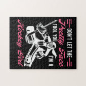 Laat het gezicht je een ockey geven legpuzzel (Horizontaal)