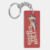 LAAT HET GOEDE TIMES ROL 80'S SCHAATS VAN DE RETRO SLEUTELHANGER (Voorkant Links)