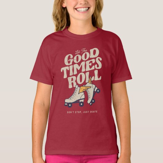 LAAT HET GOEDE TIMES ROL 80'S SCHAATS VAN DE RETRO T-SHIRT (Voorkant)
