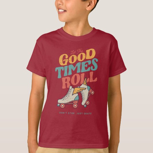 LAAT HET GOEDE TIMES ROL 80'S SCHAATS VAN DE RETRO T-SHIRT (Voorkant)