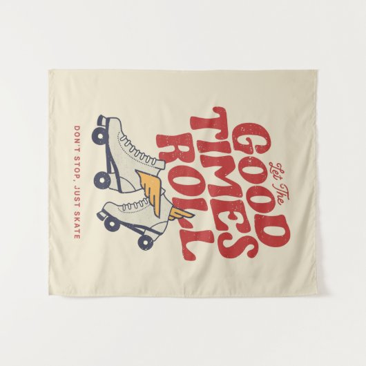 LAAT HET GOEDE TIMES ROL 80'S SCHAATS VAN DE RETRO WANDKLEED (Voorkant (horizontaal))