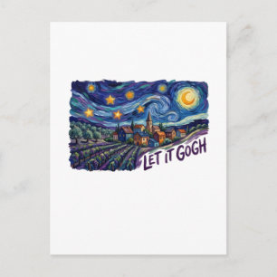 Laat het Gogh" bevat Gogh-schilderkunstige grap-pu Aankondigingskaart