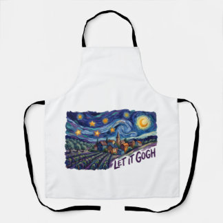 Laat het Gogh" bevat Gogh-schilderkunstige grap-pu Schort
