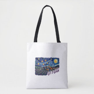 Laat het Gogh" bevat Gogh-schilderkunstige grap-pu Tote Bag
