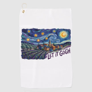 Laat het Gogh" bevat Gogh-schilderkunstige grappig Golfhanddoek