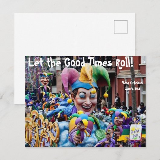 Laat het Good Times Roll Briefkaart (Voorkant / Achterkant)